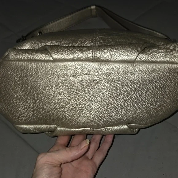 Coach Gold Metallic Pebbled Leather Hobo - Picture 5 of 10
